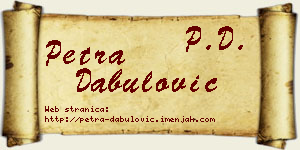 Petra Dabulović vizit kartica